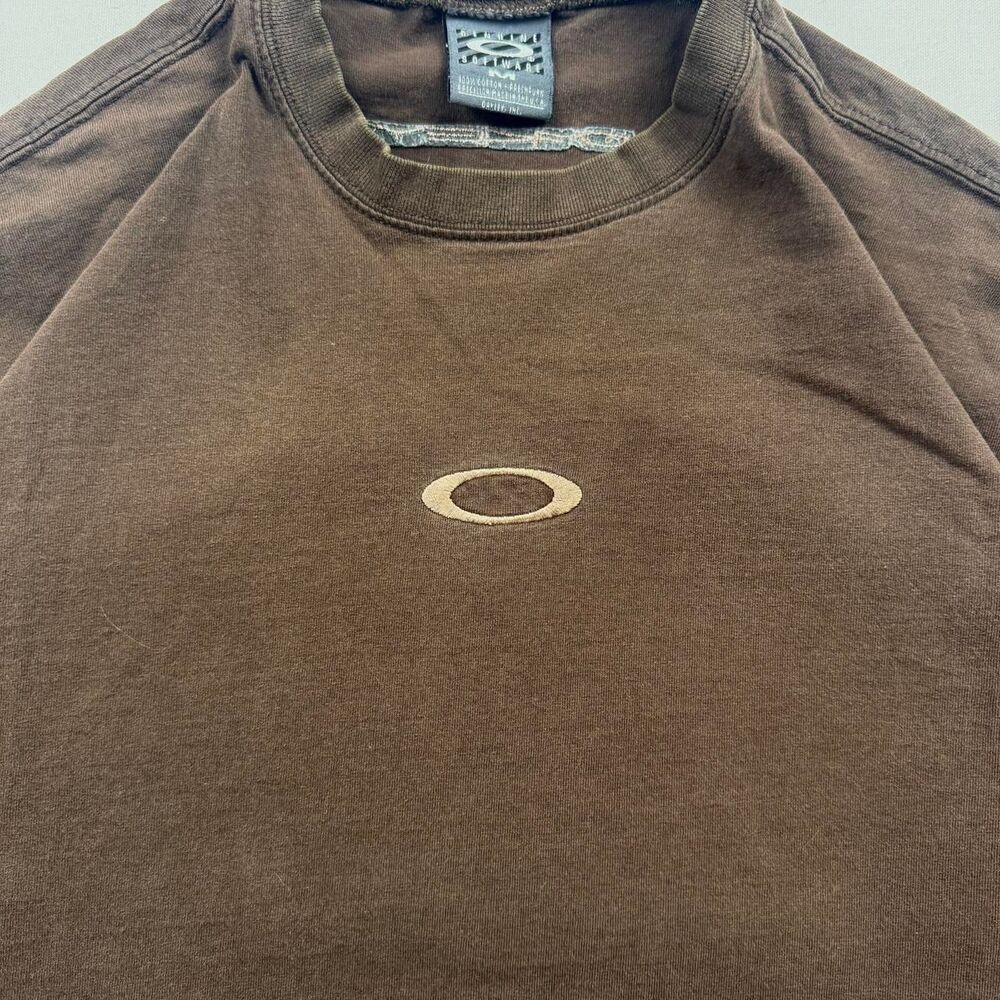 Vintage Brown Oakley Center O Logo Tshirt Size M